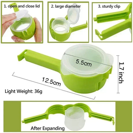 Food Preserving Clip with Dispenser