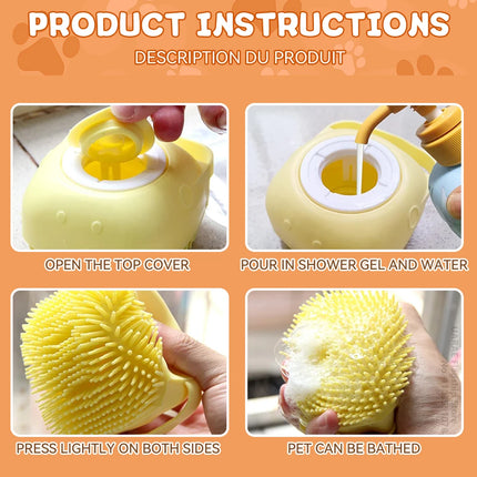 2-in-1 Dog Bath & Massage Brush