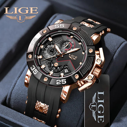 LIGE Military Sport Chronograph Watch