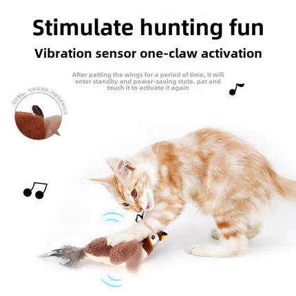 Rechargeable Chirping Plush Catnip Bird Toy