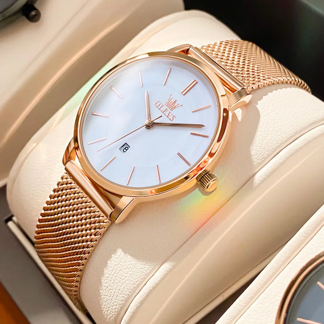 OLEVS Rose Gold Luxury Watch Set