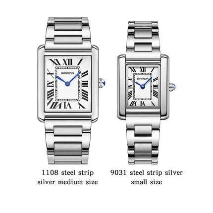 SANDA Square Dial Waterproof Couple Watch