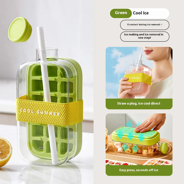 2-in-1 Ice Cube Tray with Straw