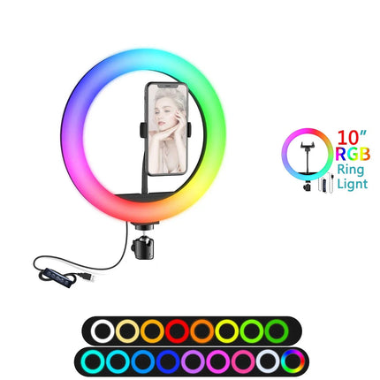 10in RGB Selfie Ring Light with Tripod
