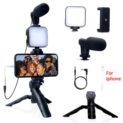 Smartphone Vlogging Kit with Tripod & Mic