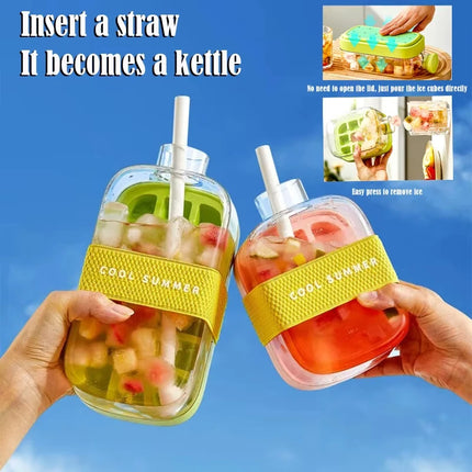 2-in-1 Ice Cube Tray with Straw