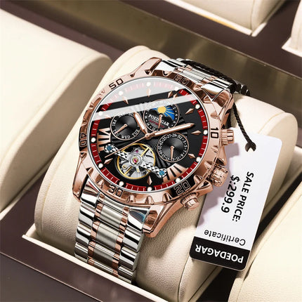 POEDAGAR Luxury Tourbillon Mechanical Watch