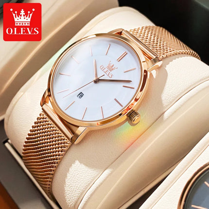 OLEVS Rose Gold Luxury Watch Set
