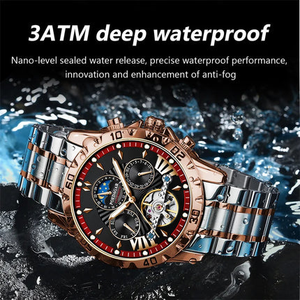 POEDAGAR Luxury Tourbillon Mechanical Watch