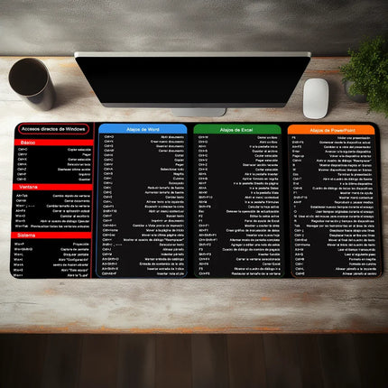 Spanish Excel Shortcuts Desk Mat