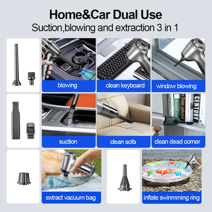 Wireless Car Vacuum Cleaner – 95,000PA Power