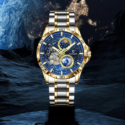GLENAW Men’s Moon Phase Mechanical Watch