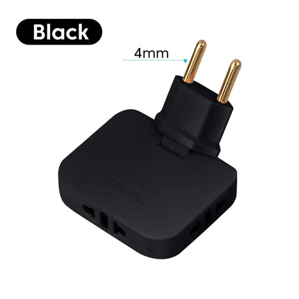 180° Rotatable 3-in-1 EU Plug Adapter