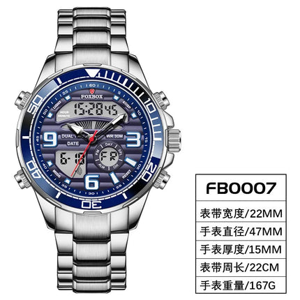 Bold Luxury Dual Display Waterproof Men's Watch