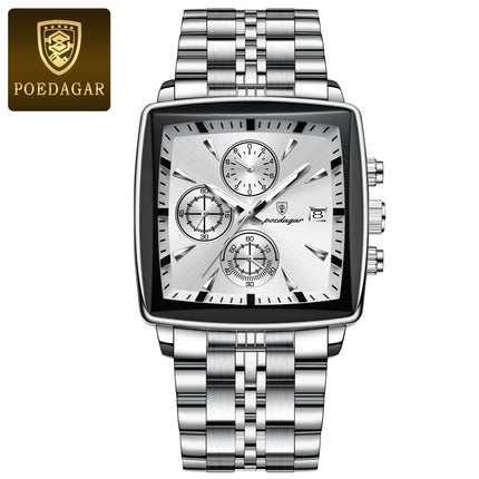 POEDAGAR Elite Square Chrono Watch
