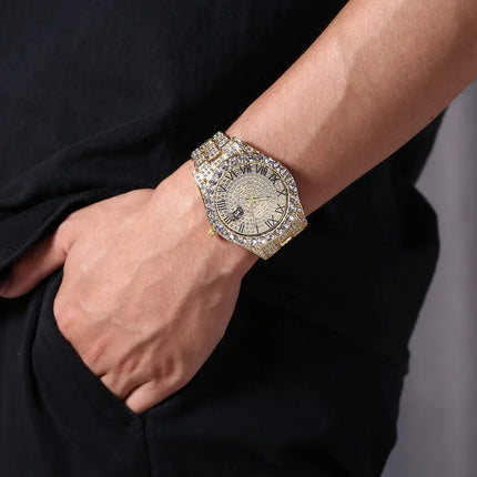 Iced Out Hip Hop Rhinestone Watch