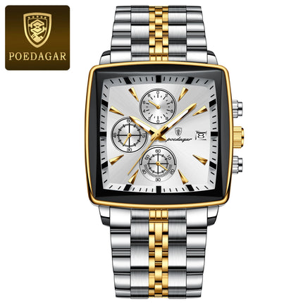 POEDAGAR Elite Square Chrono Watch