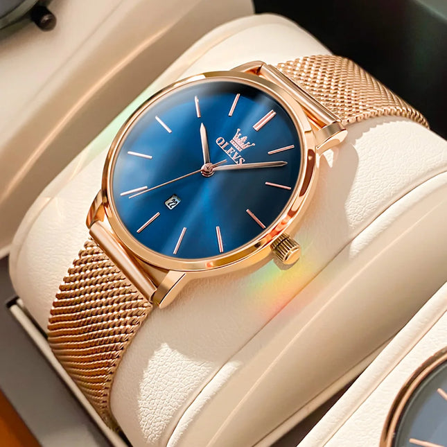 OLEVS Rose Gold Luxury Watch Set - Monti Bargains