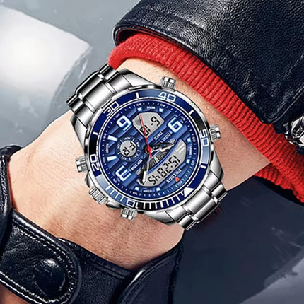 Bold Luxury Dual Display Waterproof Men's Watch