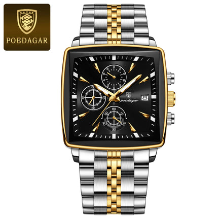 POEDAGAR Elite Square Chrono Watch