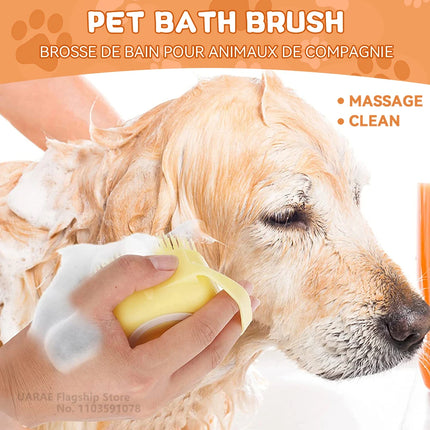 2-in-1 Dog Bath & Massage Brush
