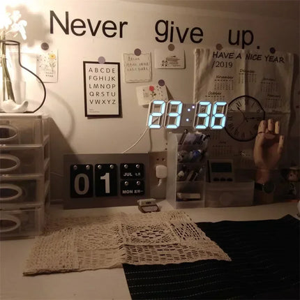 3D LED Digital Glow Wall Clock