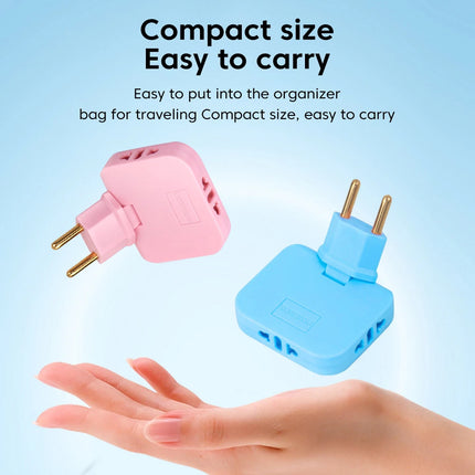 180° Rotatable 3-in-1 EU Plug Adapter