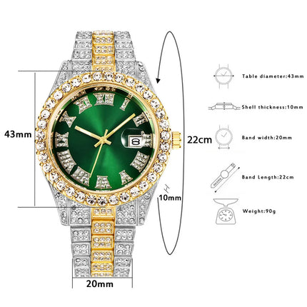 Iced Out Hip Hop Rhinestone Watch