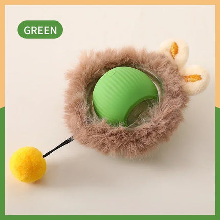Smart Rolling Cat Toy Ball with Tail