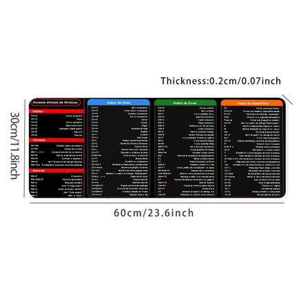 Spanish Excel Shortcuts Desk Mat