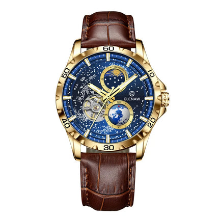 GLENAW Men’s Moon Phase Mechanical Watch