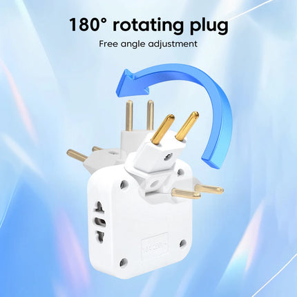 180° Rotatable 3-in-1 EU Plug Adapter