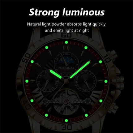POEDAGAR Luxury Tourbillon Mechanical Watch