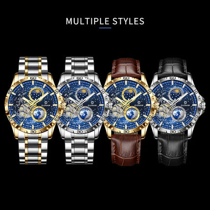 GLENAW Men’s Moon Phase Mechanical Watch