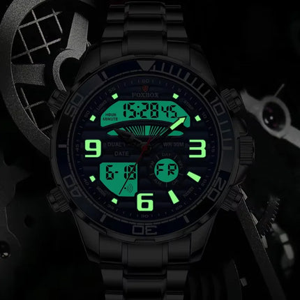 Bold Luxury Dual Display Waterproof Men's Watch