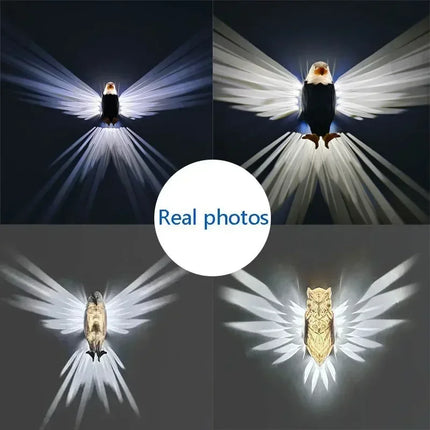 3D Eagle & Owl Christmas Wall Light