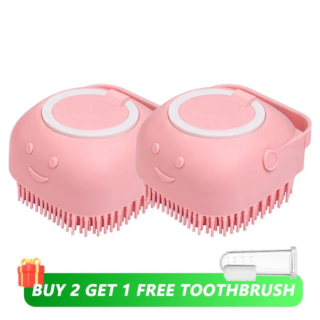 2-in-1 Dog Bath & Massage Brush