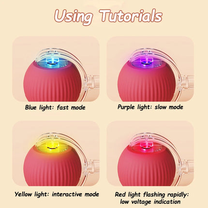 Smart Rolling Cat Toy Ball with Tail