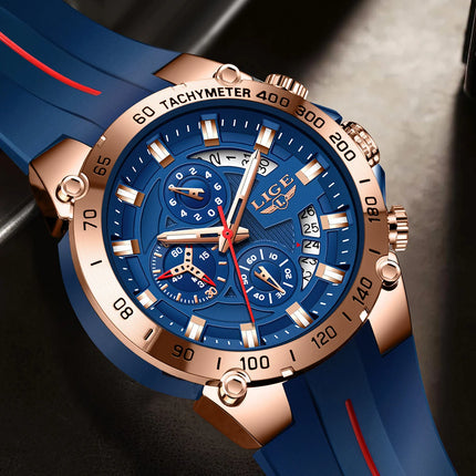 LIGE Men’s Silicone Sport Watch