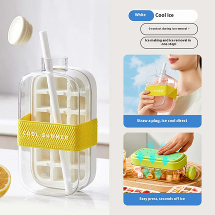 2-in-1 Ice Cube Tray with Straw