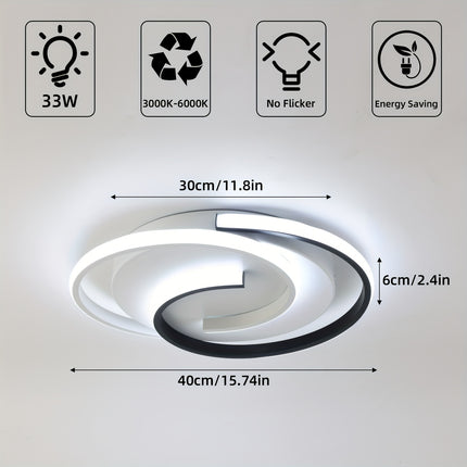 Modern Round LED Ceiling Light - Adjustable Color Modes