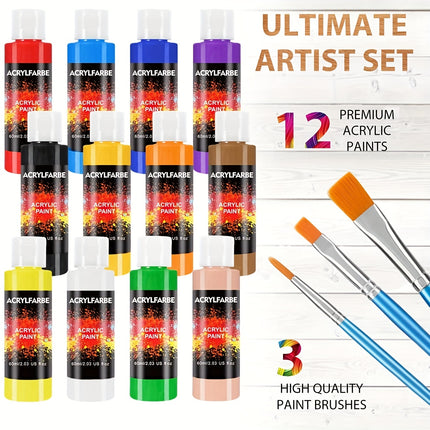 12-Bottle Acrylic Paint Set