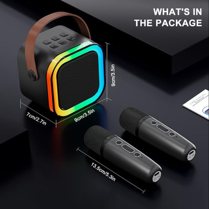 Portable Karaoke Machine with Mics - Monti Bargains