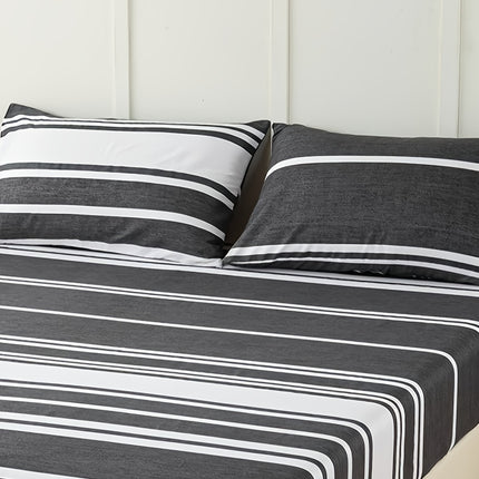 Striped Print Bedding Set - Soft, Comfortable All-Season Set