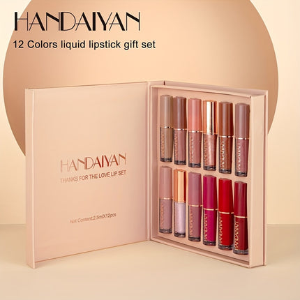 12-Color Smudge-Proof Lip Gloss Set
