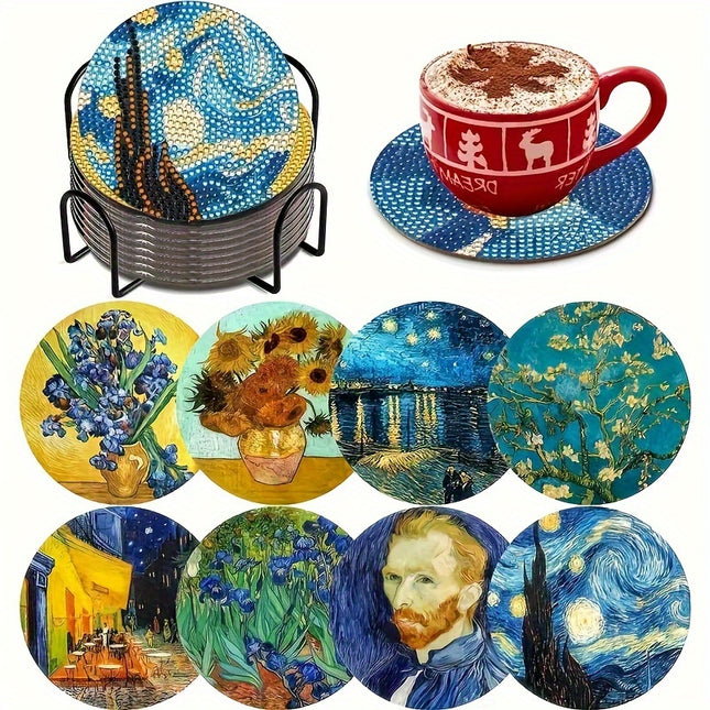 8pcs Diamond Art Coaster Set