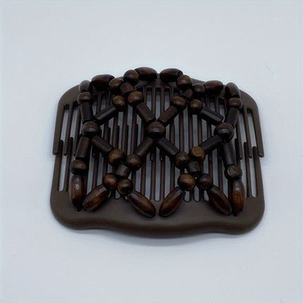 Wooden Beaded Double Hair Comb