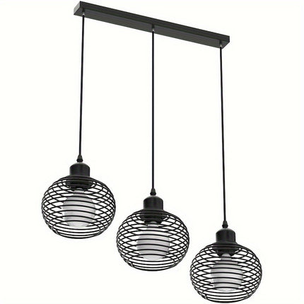 Vintage-Style Pendant Lamp - Adjustable Arm, Black Finish