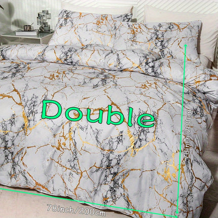 Soft Bronzing Duvet Cover Set - 3pcs, Elegant Comfort