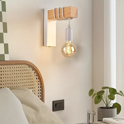 Chic Retro Wooden Wall Lamp - Stylish Lighting for Any Room